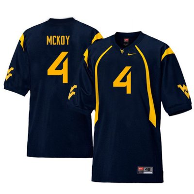 Men's West Virginia Mountaineers NCAA #4 Kennedy McKoy Navy Authentic Nike Retro Stitched College Football Jersey VO15X16TS